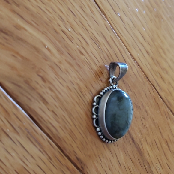 Women's Blue Green Stone Pendant - Picture 3 of 3